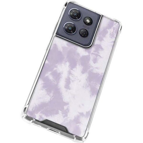 Purple and White Tie Dye Moto G Play 5G (2025) Clear Case